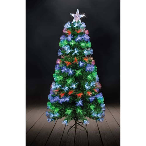 Multi Colour LED Fibre Optic Tree With Chasing Effect - 150cm 3 Multi Colour LED Fibre Optic Tree With Chasing Effect - 150cm