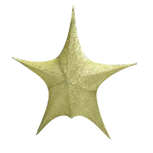 Pop-Up Tinsel Star Gold - 65cm 3 Pop-Up Tinsel Star Gold - 65cm