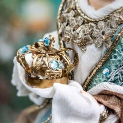 Blue Gold Standing Angel With Crown - 35cm -Christmas Decor Sales Store 21 02B ASF BLUE GOLD STANDING ANGEL WITH CROWN CROWN 57798.1685249320