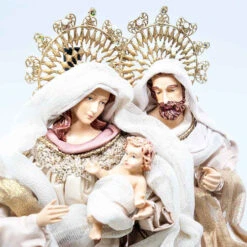 Rose Gold Holy Family Tree Topper (Margaux Collection) - 35cm 7 Rose Gold Holy Family Tree Topper (Margaux Collection) - 35cm -Christmas Decor Sales Store 22 05 XHFF ROSE GOLD HOLY FAMILY TREE TOPPER WHITE CLOSE 70551.1674572106