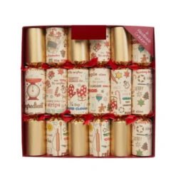 Cream Gold Sugar And Spice Christmas Crackers (Pack Of 6) - 30.5cm