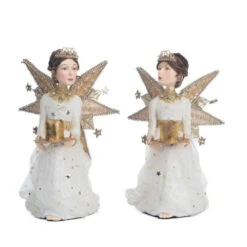 Katherines Celestial Angel Candle Holder (Set Of 2) - 24cm