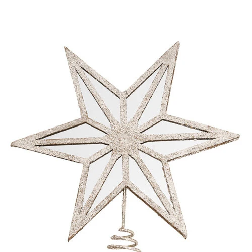Champagne Mirror Star Tree Topper - 27cm 4 Champagne Mirror Star Tree Topper - 27cm - Image 2