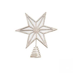 Champagne Mirror Star Tree Topper - 27cm