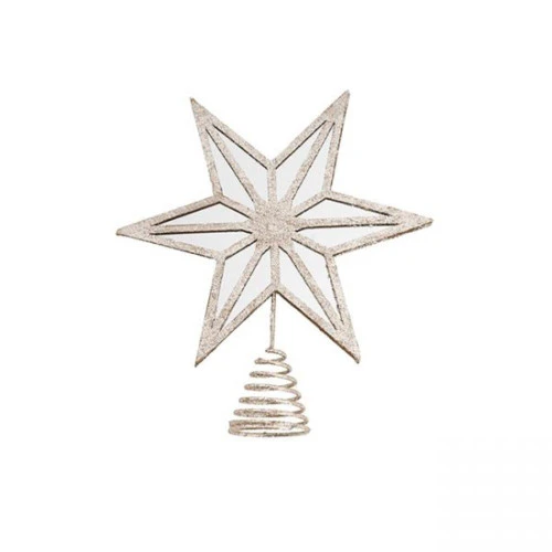 Champagne Mirror Star Tree Topper - 27cm 3 Champagne Mirror Star Tree Topper - 27cm