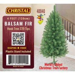 4FT Green Fir Christmas Tree - 120cm -Christmas Decor Sales Store 40040 CHRISTAL CHRISTMAS TREE BALSAM FIR TREE 52266.1695623773