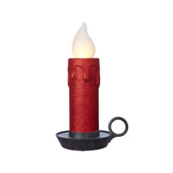 Red Glittered Battery Operated Candle - 44.5cm