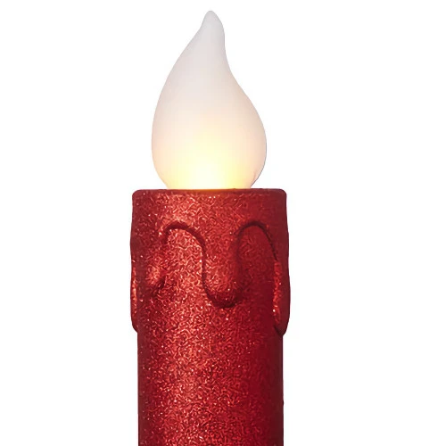 Red Glittered Battery Operated Candle - 44.5cm 4 Red Glittered Battery Operated Candle - 44.5cm - Image 2