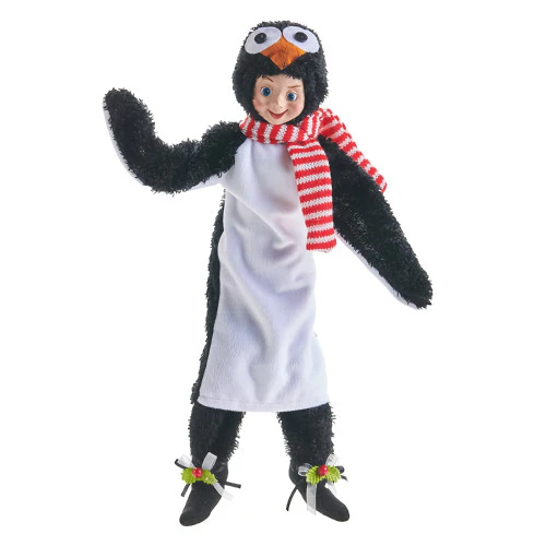 Penguin Fancy Dress Posable Elf - 41cm 4 Penguin Fancy Dress Posable Elf - 41cm - Image 2