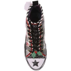 Irregular Choice - Black Better Not Pout Sneaker (Size 45) -Christmas Decor Sales Store 4125 42B Black Better Not Pout Sneaker with glitter star 06441.1668594535