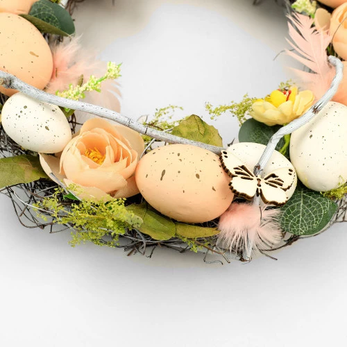Apricot Floral Easter Wreath - 26cm 5 Apricot Floral Easter Wreath - 26cm - Image 3