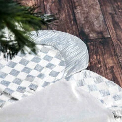 Silver White Tree Skirt - 120cm -Christmas Decor Sales Store CS027E SILVER WHITE TREE SKIRT A 55924.1685252208