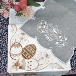 Easter Egg Table Runner - 174cm 10 Easter Egg Table Runner - 174cm -Christmas Decor Sales Store CS035M GREY EGG TABLE RUNNER b 84298.1680075661