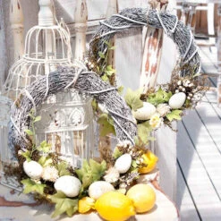 Easter Floral Tulip Half Wreath - 26cm 10 Easter Floral Tulip Half Wreath - 26cm -Christmas Decor Sales Store ET22F026 EASTER FLORAL TULIP HALF WREATH TWO 02433.1684286866