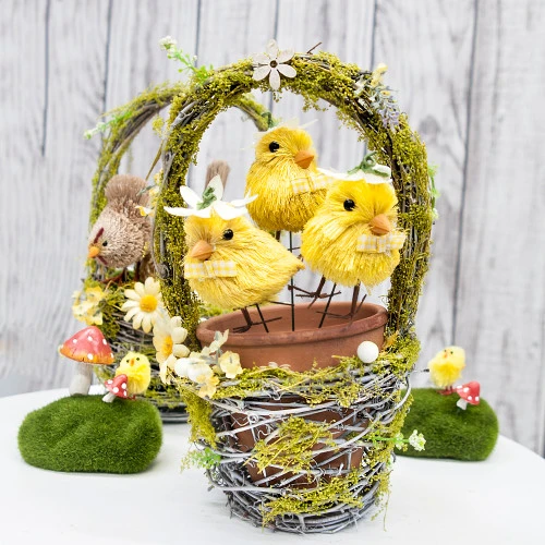 Floral Daisy Easter Basket With Handle - 27cm 5 Floral Daisy Easter Basket With Handle - 27cm - Image 3