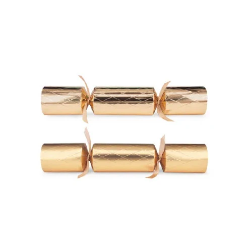 Gold Metallic Diamond Christmas Crackers (Pack Of 12) - 30cm 4 Gold Metallic Diamond Christmas Crackers (Pack Of 12) - 30cm - Image 2