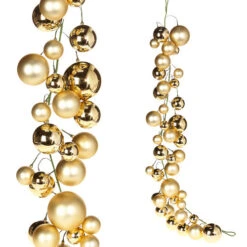 Gold Shiny Matte Bauble Garland - 1.2m