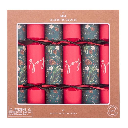 Red Green Winter Foliage Christmas Crackers (Pack Of 6) - 30cm - Image 2