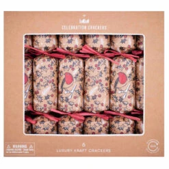 Red Robin Christmas Crackers (Pack Of 6) - 33cm