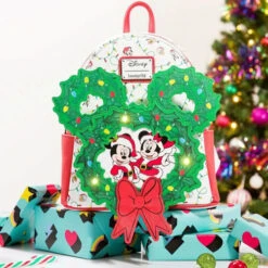 Loungefly Mickey Mouse Holiday Wreath Mini Backpack - 69cm -Christmas Decor Sales Store LOUWDBK2753 LOUNGEFLY MICKEY MOUSE HOLIDAY WREATH MINI BACKPACK 12005 45465.1691373015