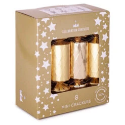 Gold Diamond Mini Christmas Cracker (Pack Of 8) - 14cm