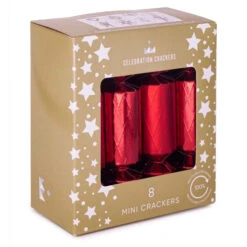 Red Diamond Mini Christmas Cracker (Pack Of 8) - 14cm