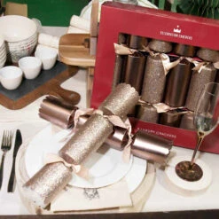 Champagne Mix Regency Christmas Crackers (Pack Of 6) - 33cm -Christmas Decor Sales Store RG0610 CHAMPAGNE MIX REGENCY CHRISTMAS CRACKERS 02117.1685407964