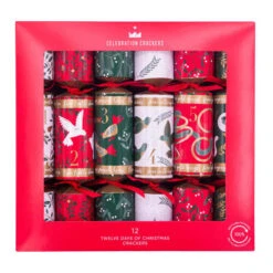 12 Days Of Christmas Christmas Crackers (Pack Of 12) - 30cm