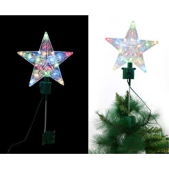 LED Rotating Star Tree Topper (2 Styles) - 22cm