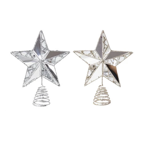 Mirror Star Tree Topper (2 Styles) - 20cm 3 Mirror Star Tree Topper (2 Styles) - 20cm