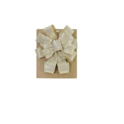 Luxury Metallic Bow Tree Topper (2 Colours) - 28cmx78cm -Christmas Decor Sales Store XD3235 FESTIVE GLITTERY GOLD LUXURY METALLIC BOW TREE TOPPER 28cmx78cm 03512.1692327720