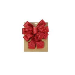 Christmas Bow Tree Topper (3 Styles) - 28cmx78cm -Christmas Decor Sales Store XD3236 CHRISTMAS BOW TREE TOPPER DEEP RED 28cmx78cm 10569.1691463503
