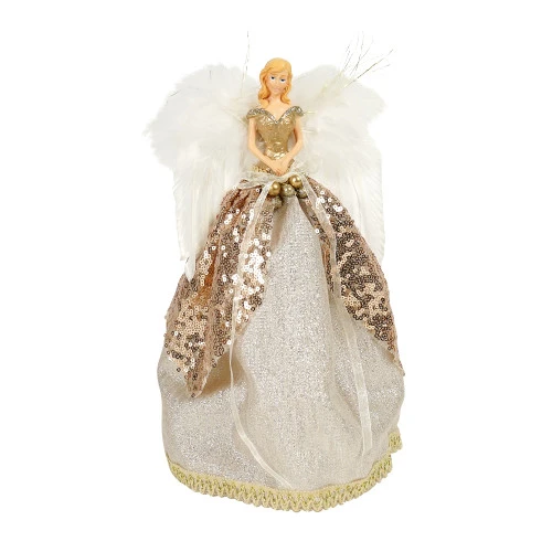 Pink Champagne Angel Cone Tree Topper - 30cm 3 Pink Champagne Angel Cone Tree Topper - 30cm