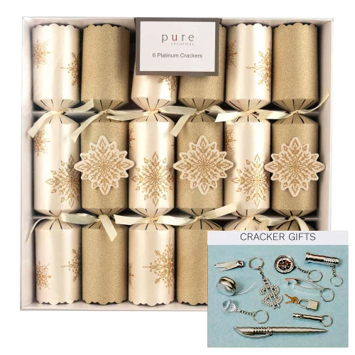 Champagne Cream Platinum Cracker (Pack Of 6) - 30cm
