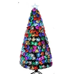 Green Fibre Optic Tree With Star - 120cm