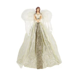 Champagne With White Wings Angel Tree Topper - 30cm
