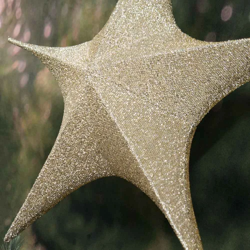 Pop-Up Tinsel Star Gold - 65cm 4 Pop-Up Tinsel Star Gold - 65cm - Image 2