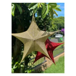 Pop-Up Tinsel Star Gold - 65cm 9 Pop-Up Tinsel Star Gold - 65cm -Christmas Decor Sales Store XN0153 Pop Up Tinsel Star Gold 65cm 16658.1685416202