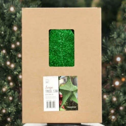Pop-Up Tinsel Star Green - 65cm 8 Pop-Up Tinsel Star Green - 65cm -Christmas Decor Sales Store XN0154 POP UP TINSEL STAR GREEN 65CM PACKAGE 12639.1685938384