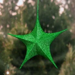 Pop-Up Tinsel Star Green - 65cm 9 Pop-Up Tinsel Star Green - 65cm -Christmas Decor Sales Store XN0154 POP UP TINSEL STAR GREEN 65CM STYLE 63793.1685938408