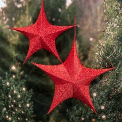 Pop-Up Tinsel Star Red - 65cm -Christmas Decor Sales Store XN0155 POP UP TINSEL STAR RED 65CM A 13129.1685937872