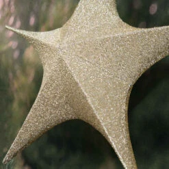 Gold Pop-Up Tinsel Star - 80cm -Christmas Decor Sales Store XN0156 POP UP TINSEL STAR GOLD 80CM 14205.1685948259