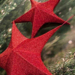 Red Pop-Up Tinsel Star - 80cm 9 Red Pop-Up Tinsel Star - 80cm -Christmas Decor Sales Store XN0158 POP UP TINSEL STAR RED 80CM SIDE 83272.1685939376