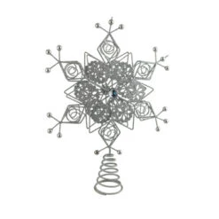 Silver Wire Snowflake Tree Topper - 34cm