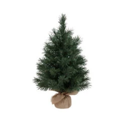 Green Ashbrooke Table Top Tree With Burlap Base - 60cm