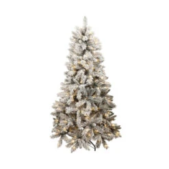 6FT Thredbo Flocked Prelit Tree - 180cm