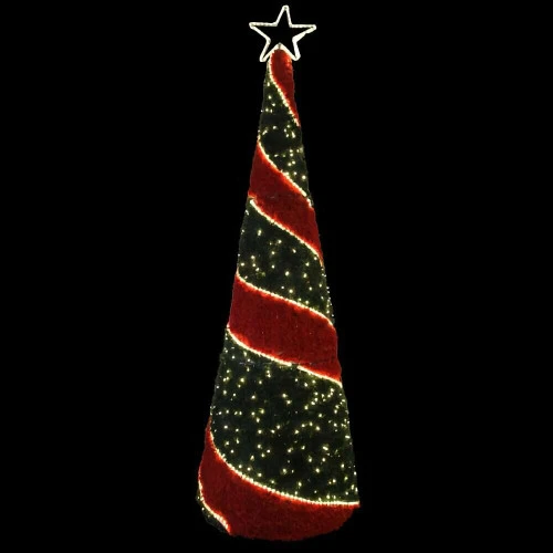 Red Green Light Up Christmas Cone Tree - 300cm 3 Red Green Light Up Christmas Cone Tree - 300cm