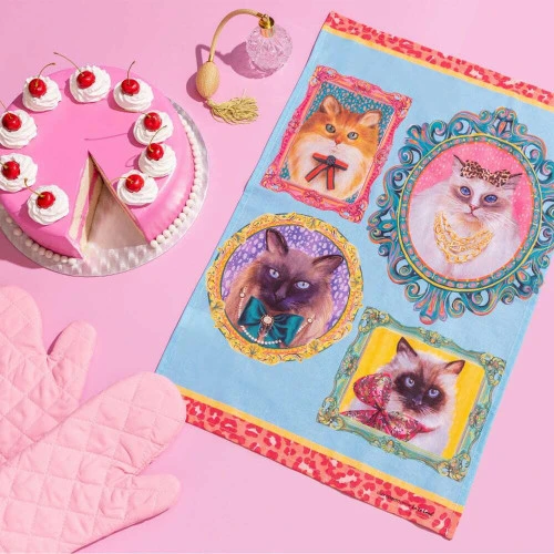 Bougie Pussy Society Tea Towel 4 Bougie Pussy Society Tea Towel - Image 2