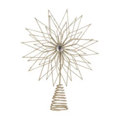 Champagne Flowerburst Wire Tree Topper - 30cm