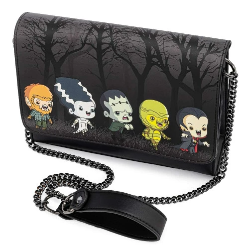 Universal Monsters - Loungefly Chibi Chain Strap Crossbody Bag - 24cm 3 Universal Monsters - Loungefly Chibi Chain Strap Crossbody Bag - 24cm